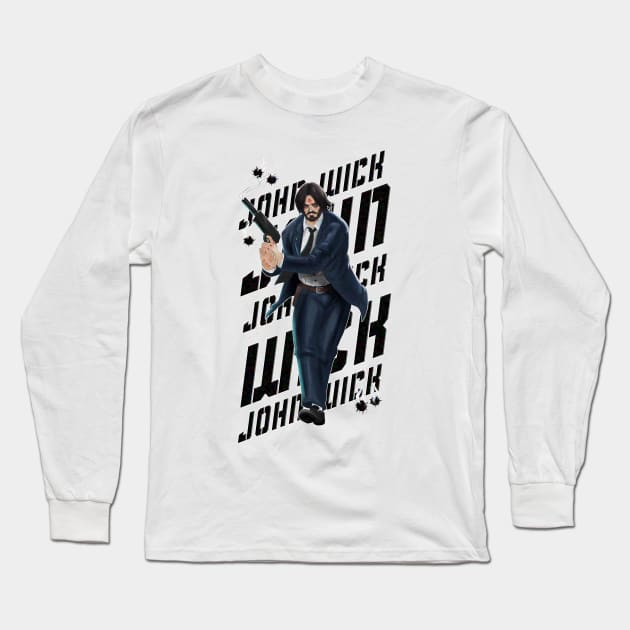 John Wick - Colored - Black Long Sleeve T-Shirt by An_dre 2B